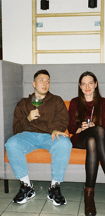Colleagues on sofa